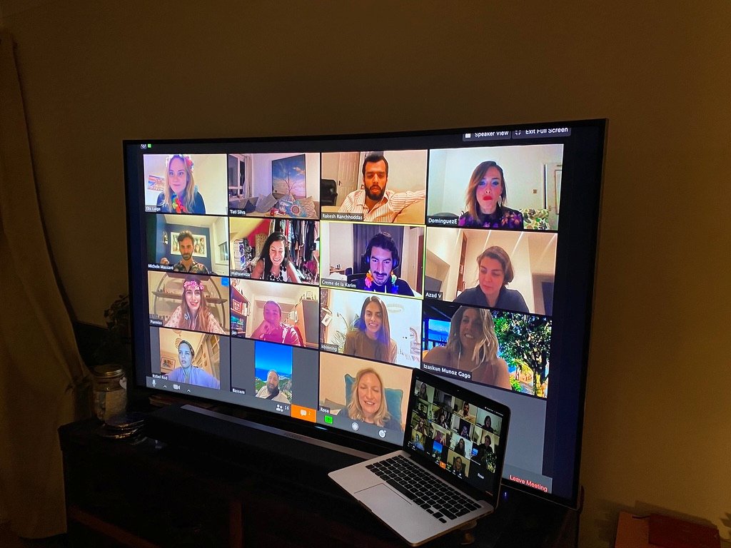 An online workshop with Tati Silva, participants joining by video call